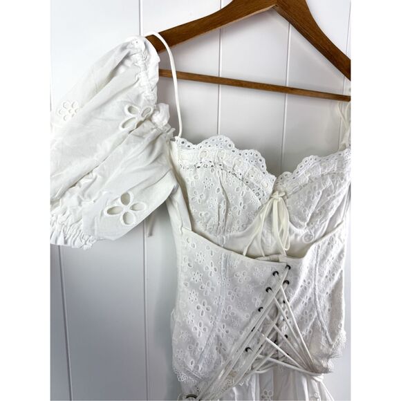 NWT LaceMade "I Flipped" Corset Dress in White Size XS $119 - Picture 5 of 16